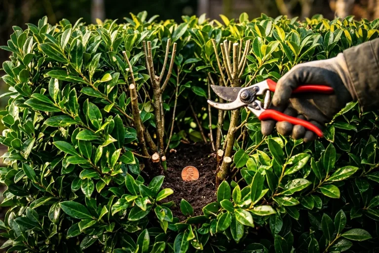Siepe invernale più fitta in pochi mesi con una sola potatura di fine inverno