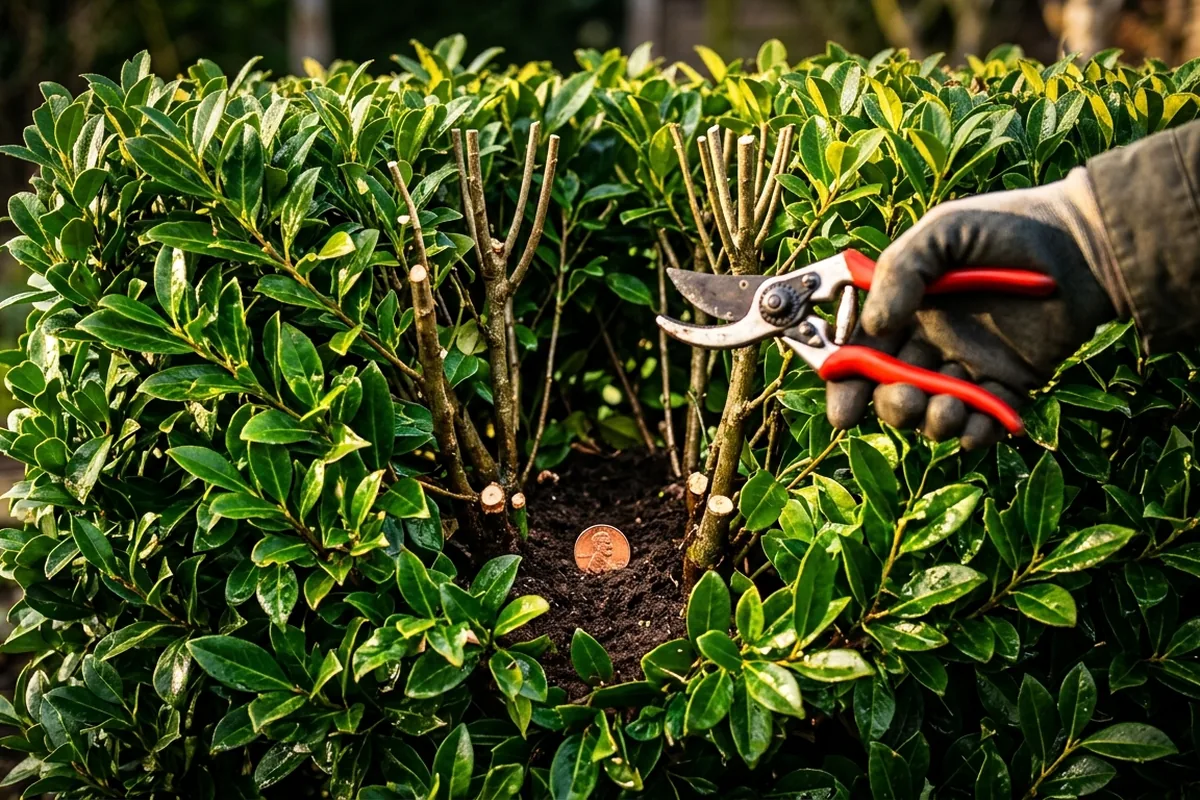 Siepe invernale più fitta in pochi mesi con una sola potatura di fine inverno